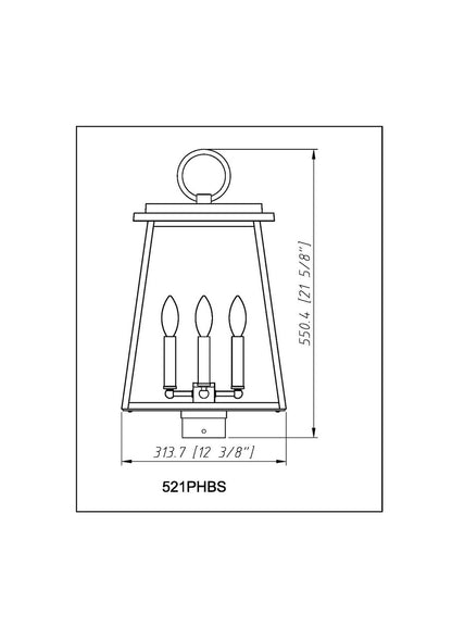 Z-Lite Broughton 4 Light Outdoor Post Mount Fixture in Black 521PHBS-BK