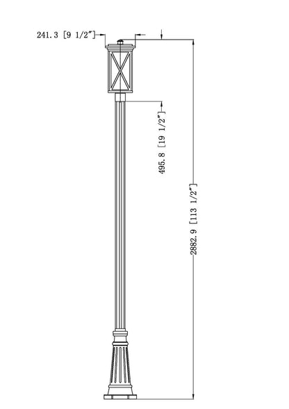 Z-Lite Brookside 1 Light Outdoor Post Mounted Fixture in Black 583PHBR-519P-BK