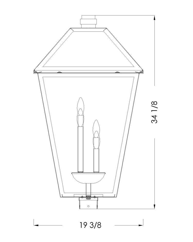 Z-Lite Talbot 4 Light Outdoor Post Mount Fixture in Black 579PHXLXS-BK