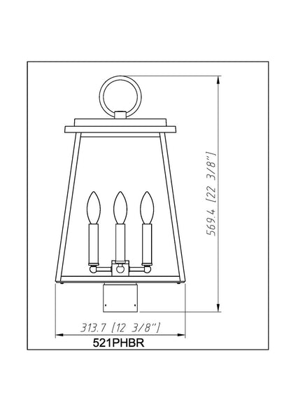 Z-Lite Broughton 4 Light Outdoor Post Mount Fixture in Black 521PHBR-BK