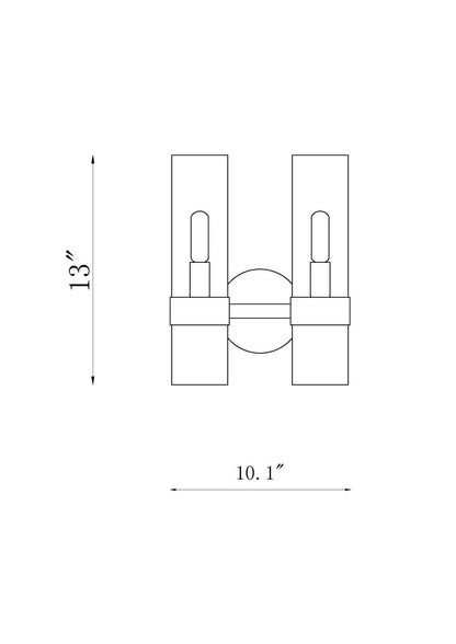 Z-Lite Datus 2 Light Wall Sconce in Matte Black 4008-2S-MB