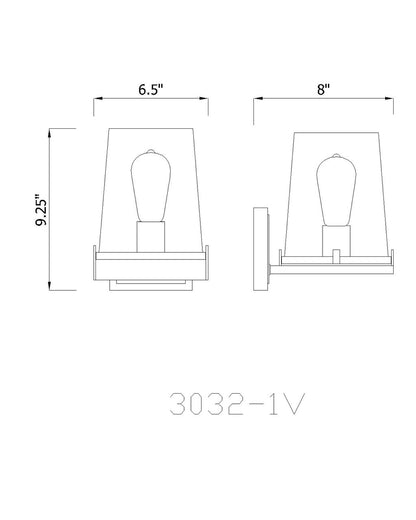 Z-Lite Callista 1 Light Wall Sconce in Polished Nickel 3032-1V-PN