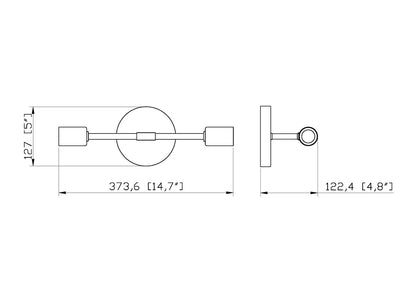 Z-Lite Modernist 2 Light Wall Sconce in Chrome 731-2S-CH