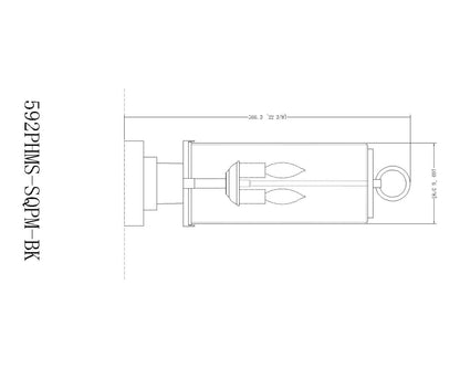 Z-Lite Sana 2 Light Outdoor Pier Mounted Fixture in Black 592PHMS-SQPM-BK