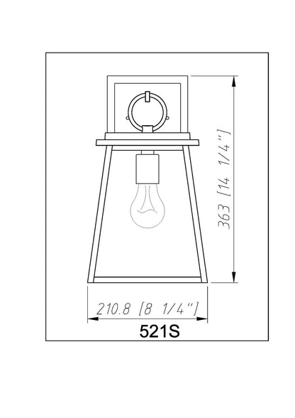 Z-Lite Broughton 1 Light Outdoor Wall Light in Black 521S-BK