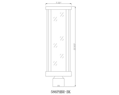 Z-Lite Glenwood 1 Light Outdoor Post Mount Fixture in Black 586PHBR-BK