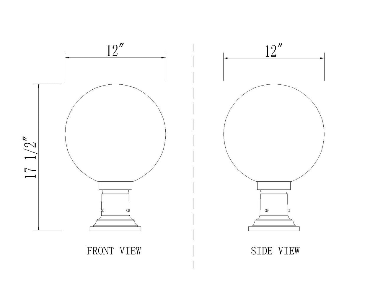 Z-Lite Laurent 1 Light Outdoor Pier Mounted Fixture in Black 597PHB-533PM-BK