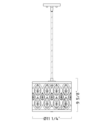 Z-Lite Dealey 3 Light Chandelier in Matte Black 6010-12MB