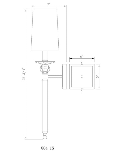 Z-Lite Ava 1 Light Wall Sconce in Rubbed Brass 804-1S-RB