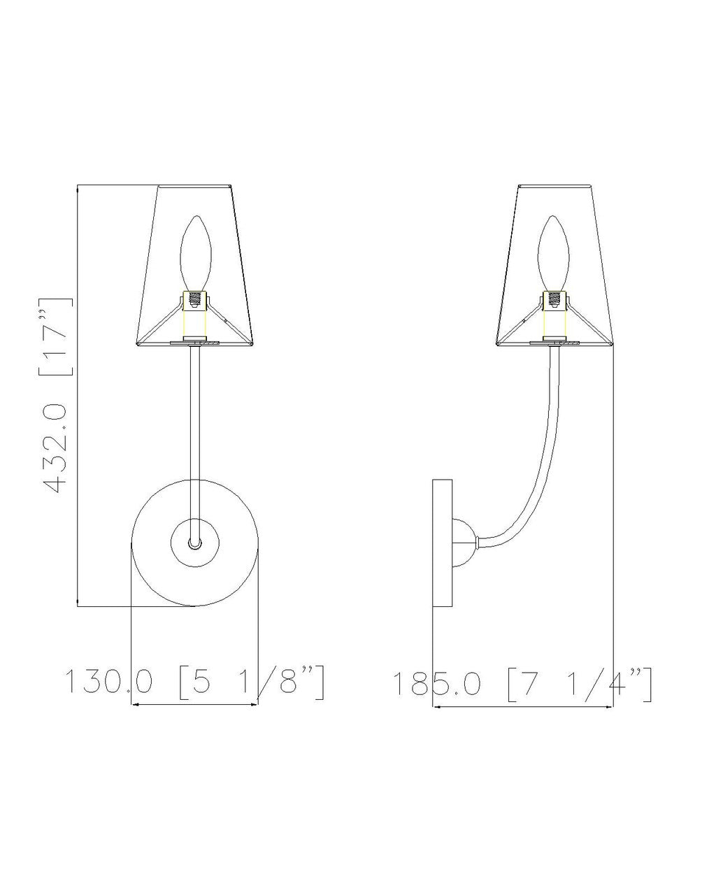 Z-Lite Shannon 1 Light Wall Sconce in Rubbed Brass 3040-1S-RB