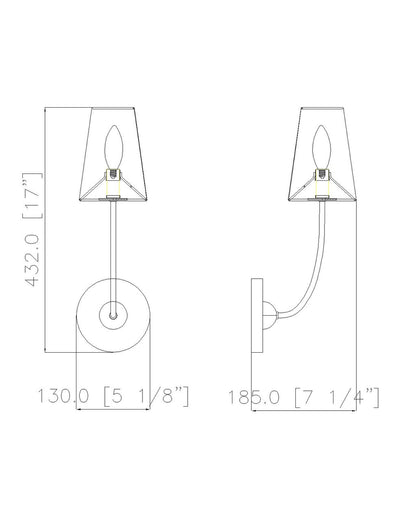 Z-Lite Shannon 1 Light Wall Sconce in Rubbed Brass 3040-1S-RB