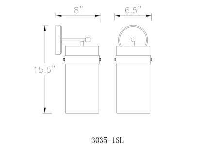 Z-Lite Fontaine 1 Light Wall Sconce in Polished Nickel 3035-1SL-PN