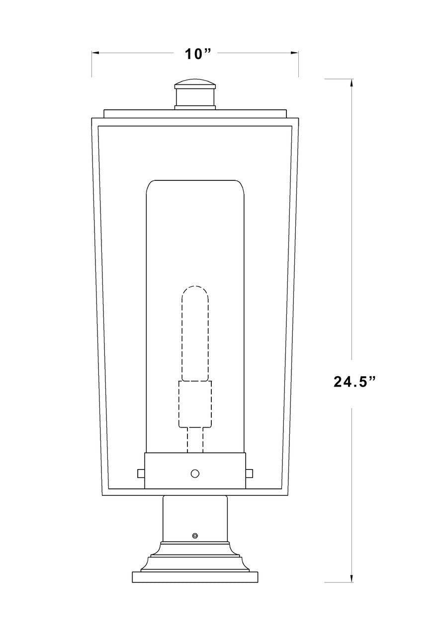 Z-Lite Sheridan 1 Light Outdoor Pier Mounted Fixture in Black 594PHBR-533PM-BK