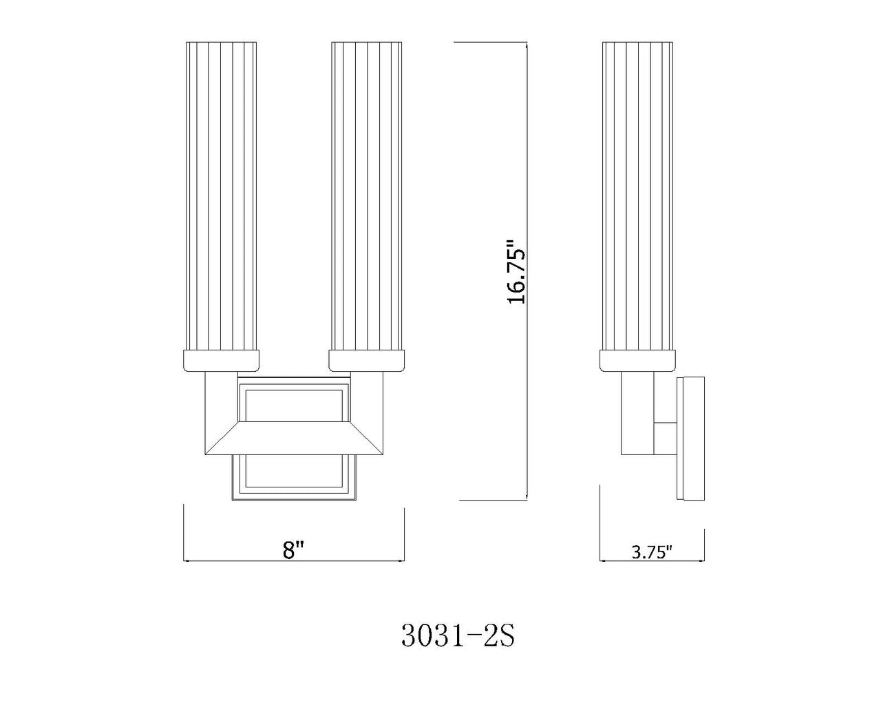 Z-Lite Beau 2 Light Wall Sconce in Bronze  3031-2S-BRZ