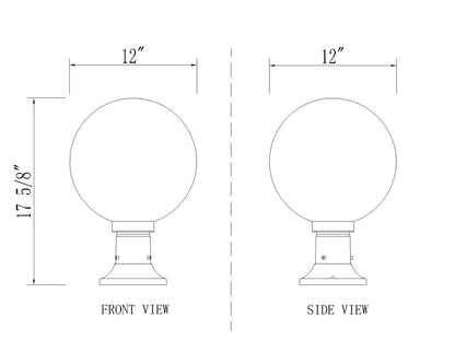 Z-Lite Laurent 1 Light Outdoor Pier Mounted Fixture in Black 597PHB-553PM-BK