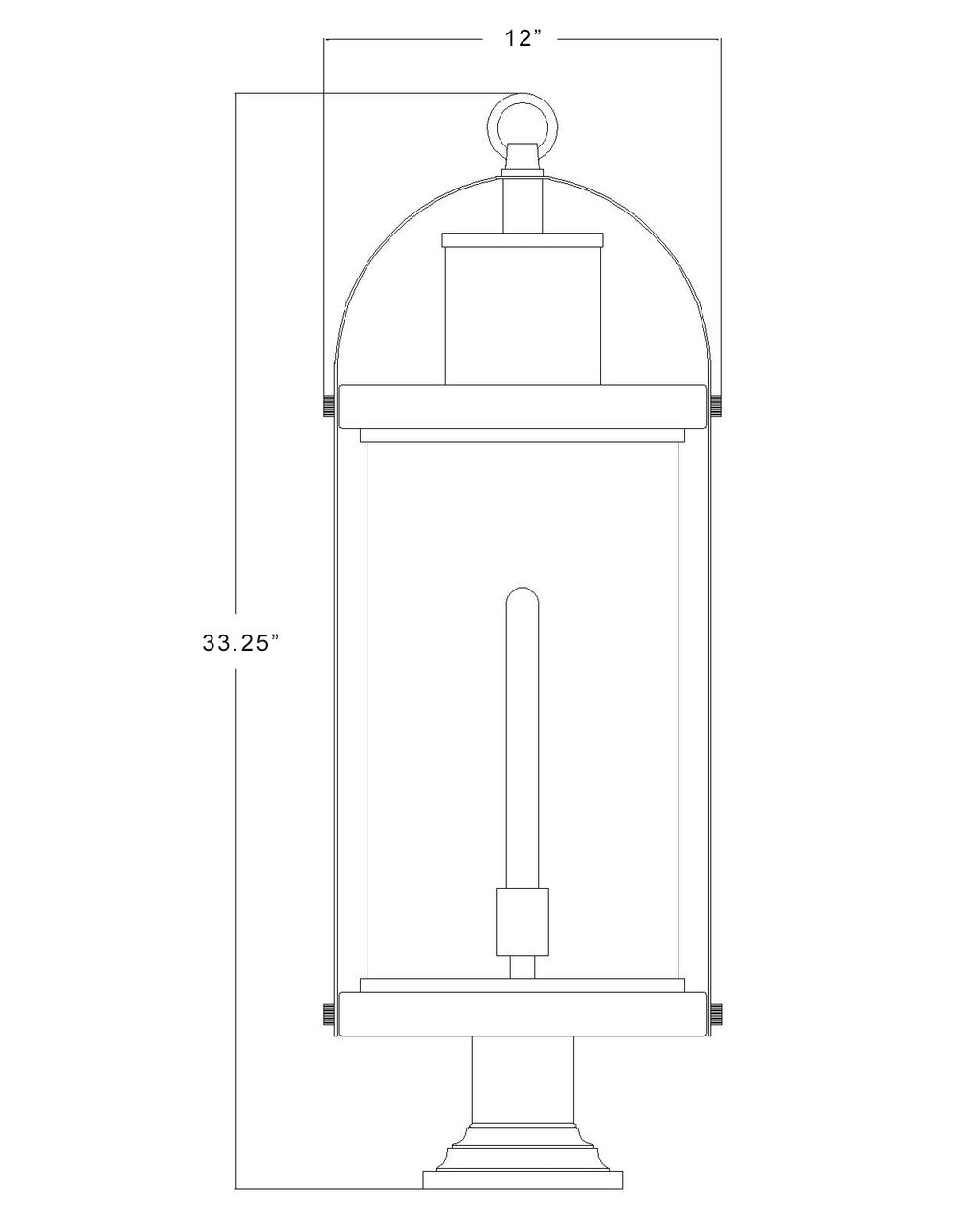 Z-Lite Roundhouse 1 Light Outdoor Pier Mounted Fixture in Black 569PHXL-533PM-BK