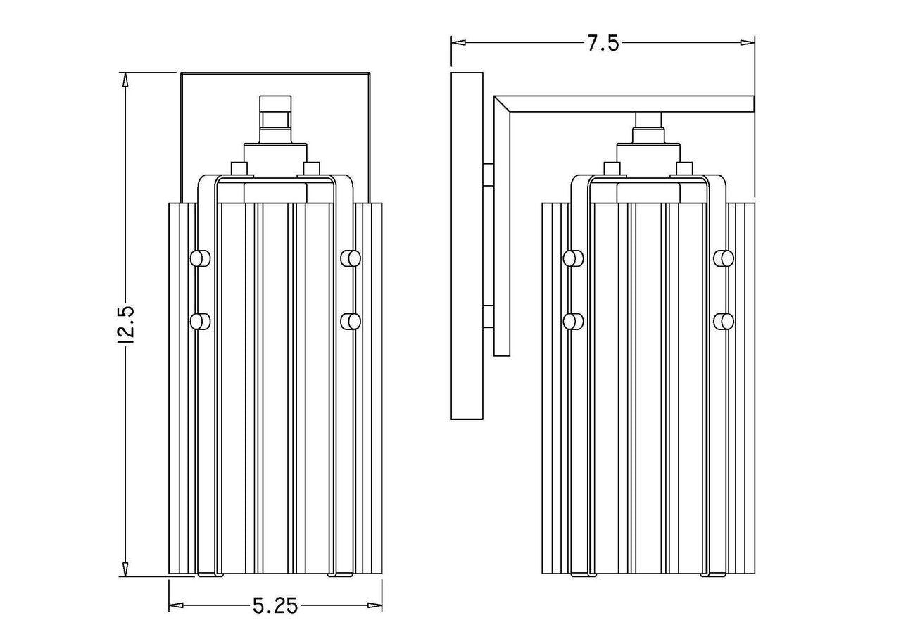 Z-Lite Alverton 1 Light Wall Sconce in Polished Nickel 3036-1S-PN