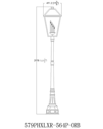 Z-Lite Talbot 4 Light Outdoor Post Mounted Fixture in Oil Rubbed Bronze 579PHXLXR-564P-ORB