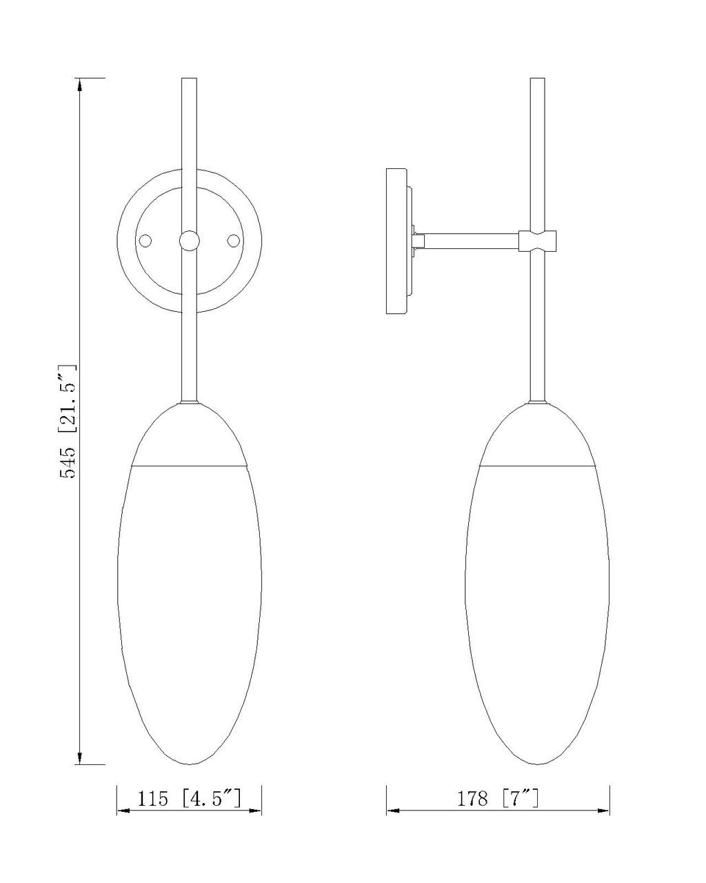 Z-Lite Arden 1 Light Wall Sconce in Rubbed Brass 651S-RB