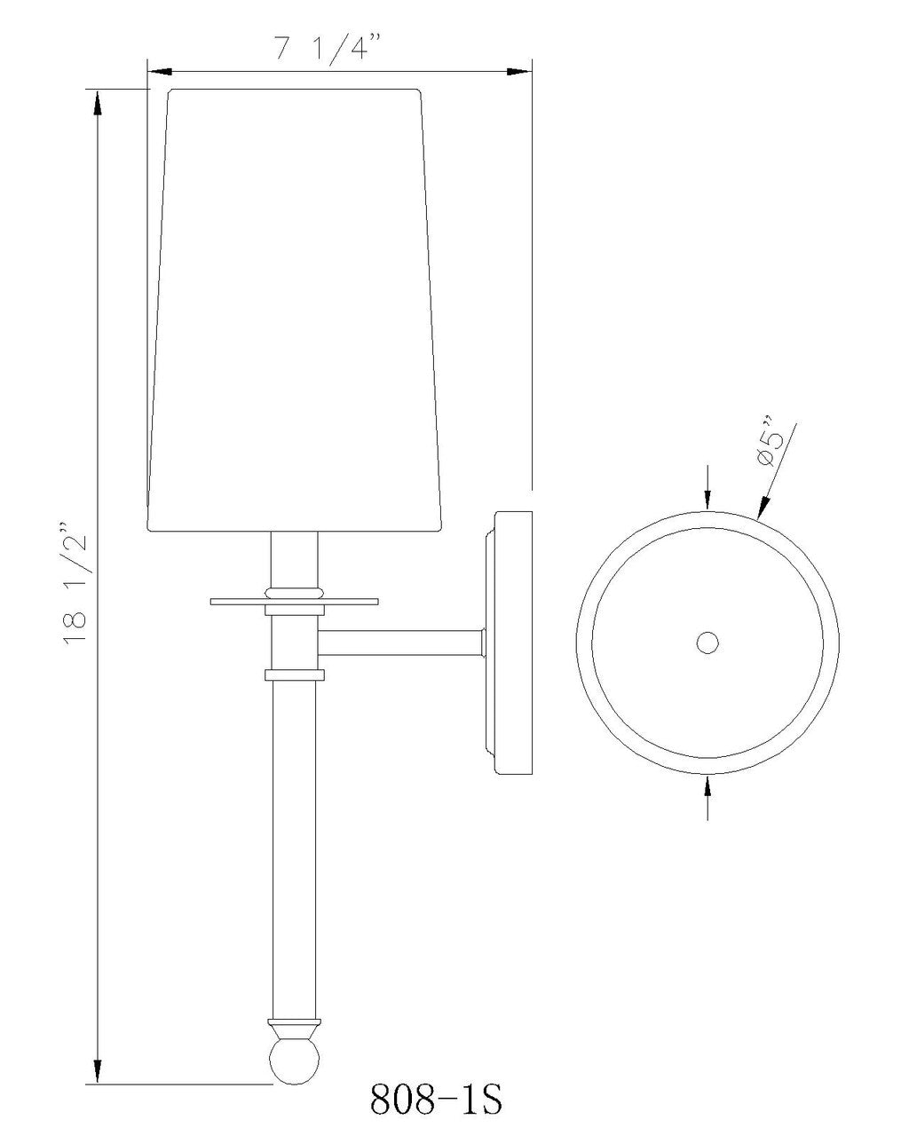 Z-Lite Mila 1 Light Wall Sconce in Rubbed Brass 808-1S-RB