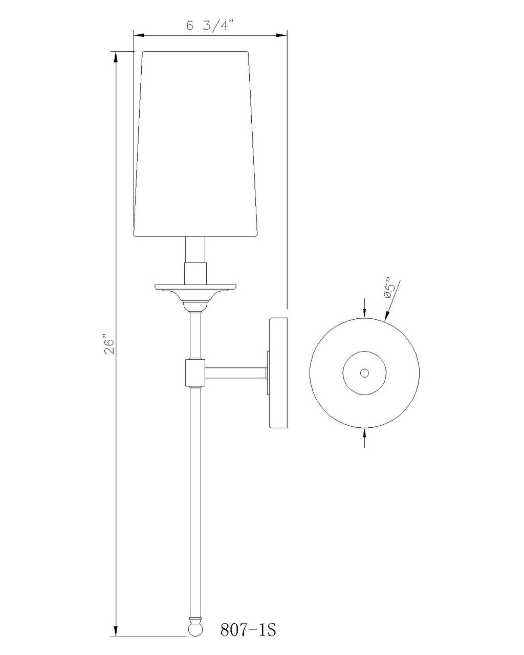 Z-Lite Emily 1 Light Wall Sconce in Brushed Nickel 807-1S-BN