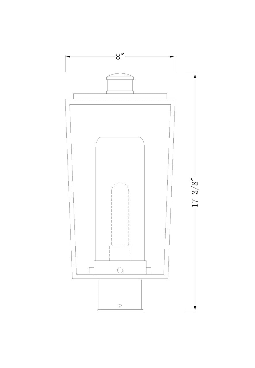 Z-Lite Sheridan 1 Light Outdoor Post Mount Fixture in Black 595PHMR-BK