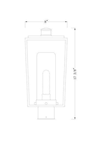 Z-Lite Sheridan 1 Light Outdoor Post Mount Fixture in Black 595PHMR-BK