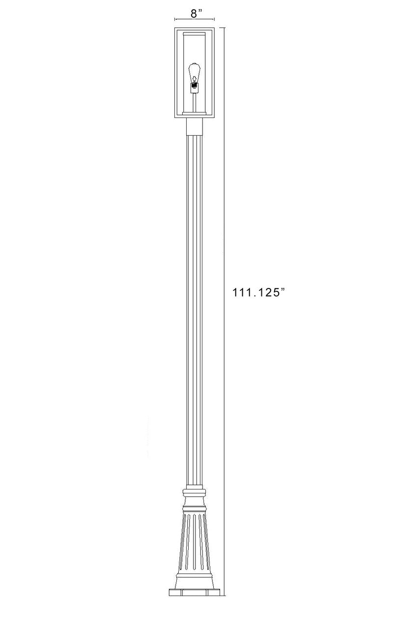 Z-Lite Dunbroch 1 Light Outdoor Post Mounted Fixture in Black 584PHMR-519P-BK