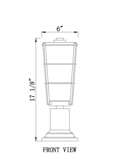 Z-Lite Helix 1 Light Outdoor Pier Mounted Fixture in Black 591PHM-533PM-BK