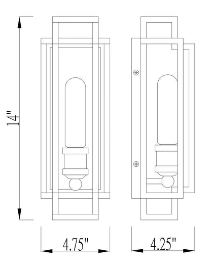 Z-Lite Titania 1 Light Wall Sconce in Matte Black 454-1S-MB