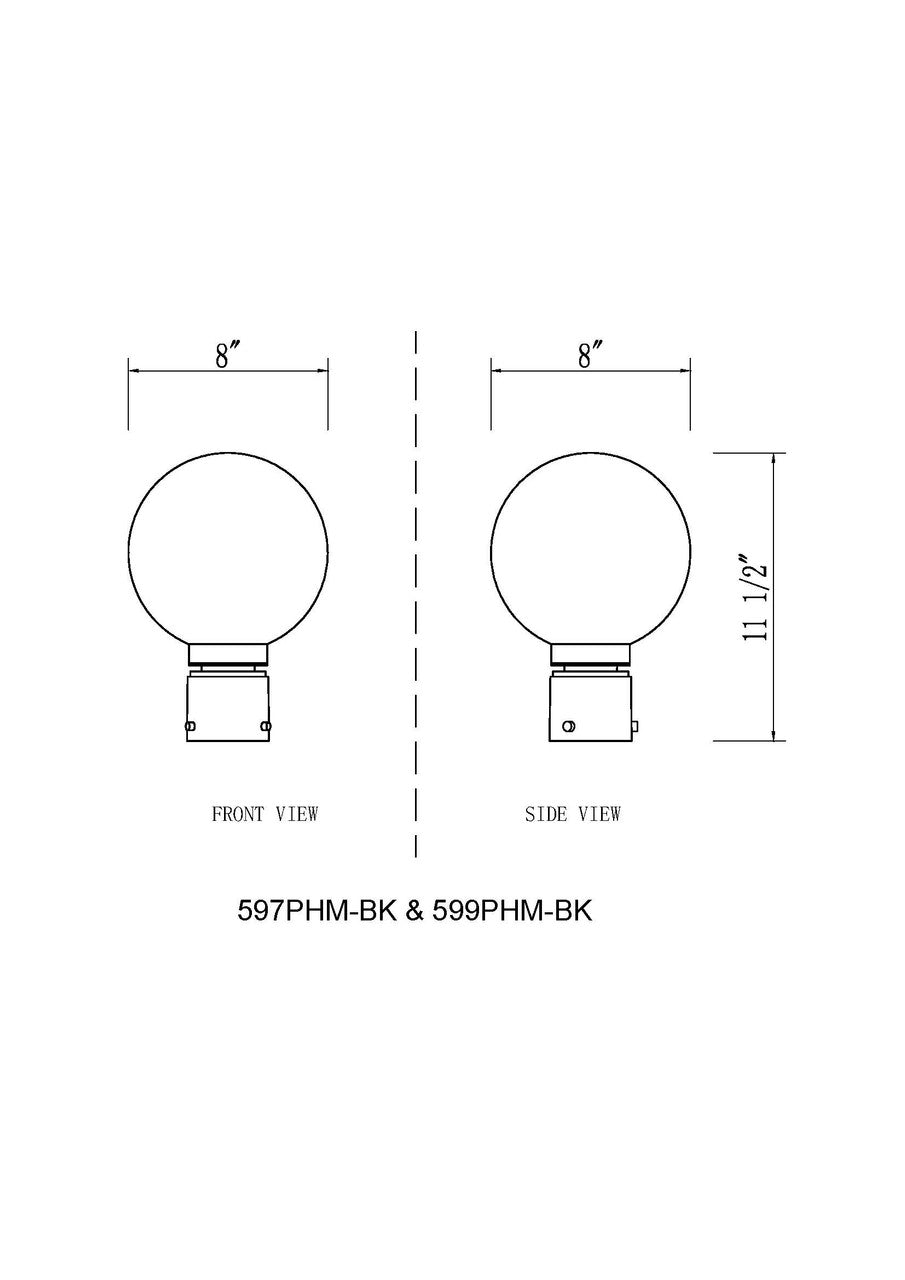 Z-Lite Laurent 1 Light Outdoor Post Mount Fixture in Black 599PHM-BK