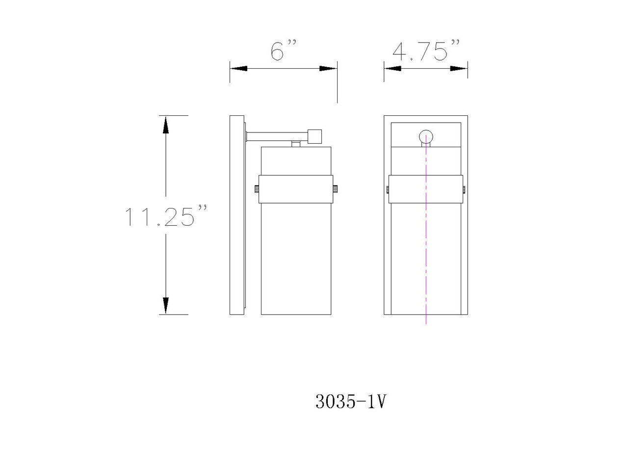 Z-Lite Fontaine 1 Light Wall Sconce in Rubbed Brass 3035-1V-RB