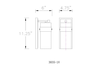 Z-Lite Fontaine 1 Light Wall Sconce in Rubbed Brass 3035-1V-RB