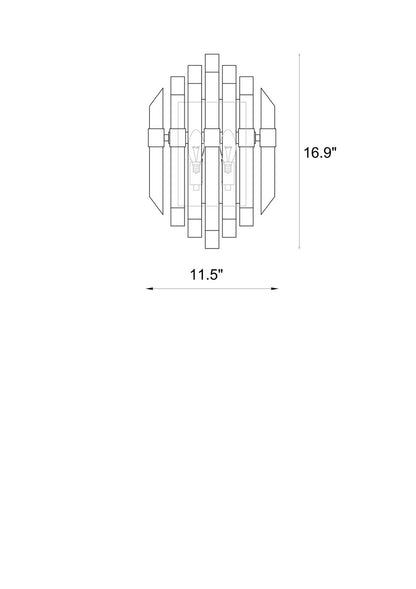 Z-Lite Bova 2 Light Wall Sconce in Polished Nickel 4006S-PN