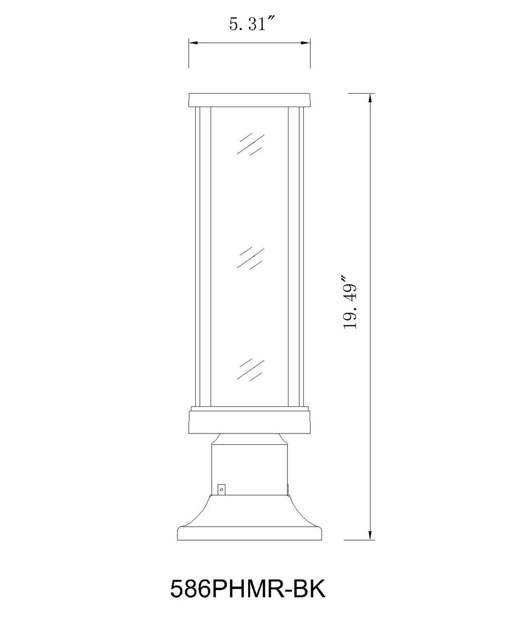 Z-Lite Glenwood 1 Light Outdoor Pier Mounted Fixture in Black 586PHMR-553PM-BK