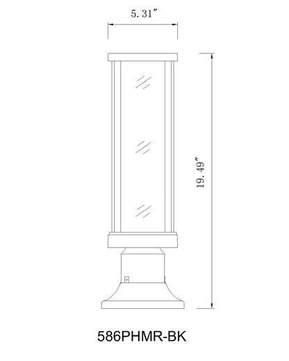 Z-Lite Glenwood 1 Light Outdoor Pier Mounted Fixture in Black 586PHMR-553PM-BK