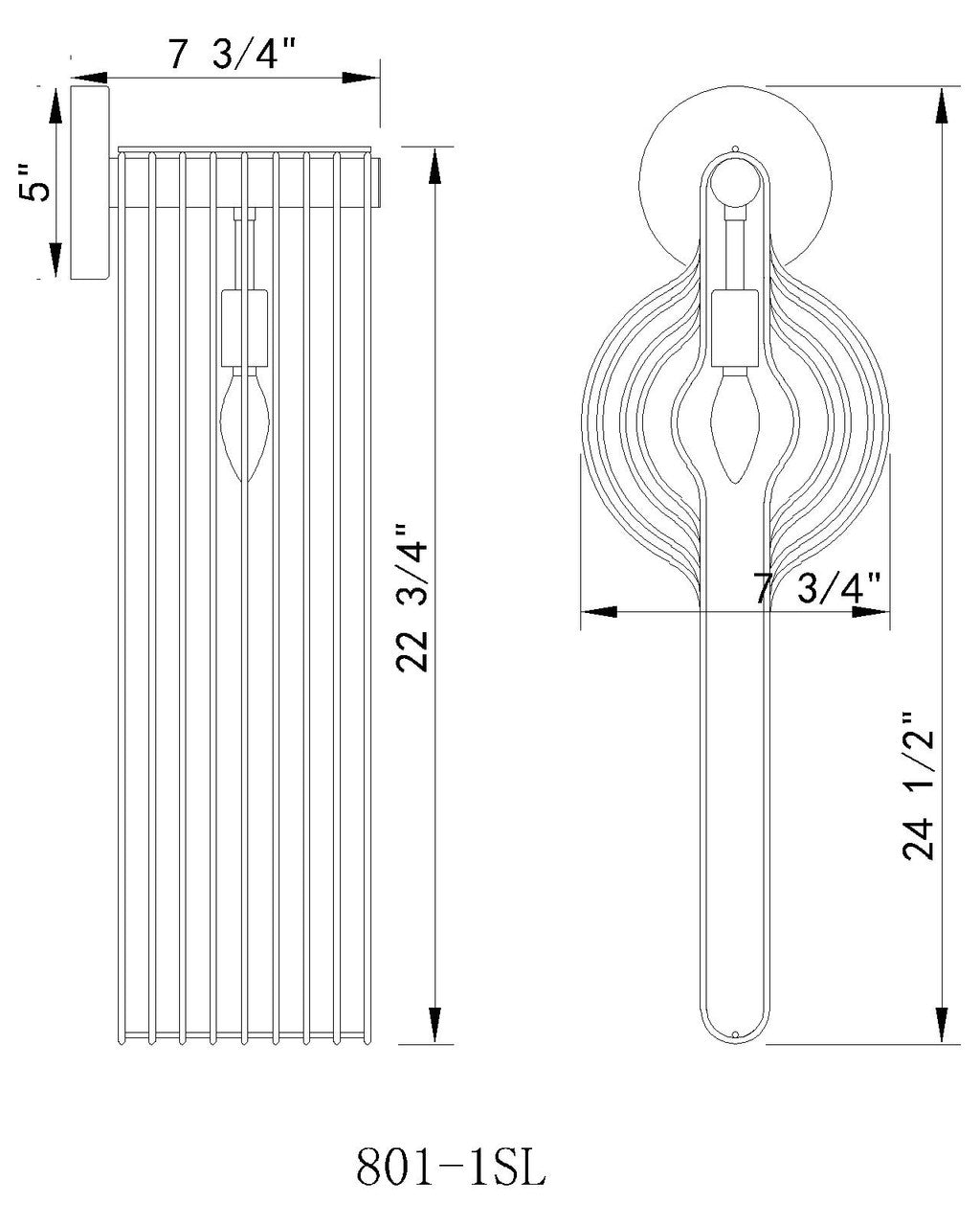 Z-Lite Contour 1 Light Wall Sconce in White 801-1SL-WH