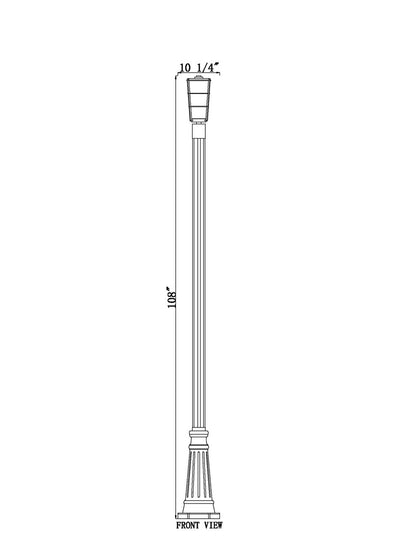 Z-Lite Helix 1 Light Outdoor Post Mounted Fixture in Black 591PHM-519P-BK