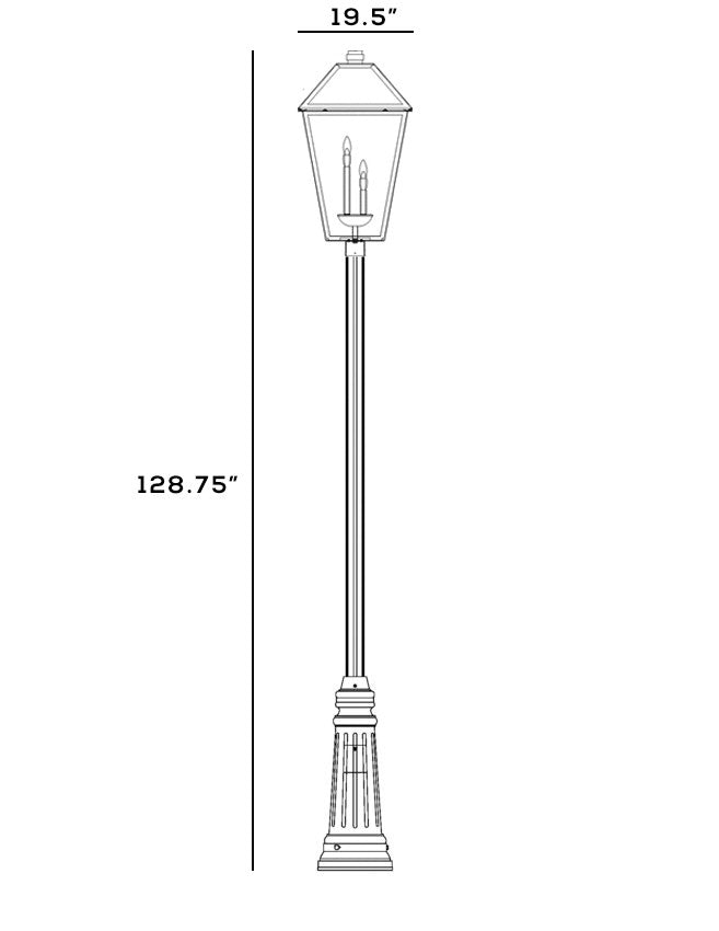 Z-Lite Talbot 4 Light Outdoor Post Mounted Fixture in Black 579PHXLXR-511P-BK