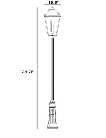 Z-Lite Talbot 4 Light Outdoor Post Mounted Fixture in Black 579PHXLXR-511P-BK