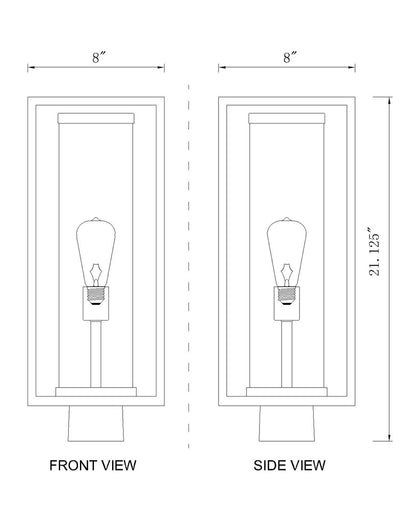 Z-Lite Dunbroch 1 Light Outdoor Post Mount Fixture in Deep Bronze + Outdoor Brass 584PHMS-DBZ-OBS