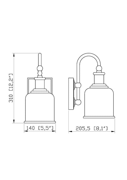 Z-Lite Bryant 1 Light Wall Sconce in Brushed Nickel 734-1S-BN