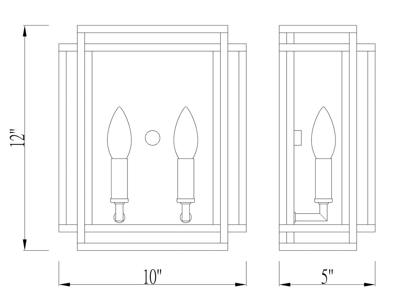 Z-Lite Titania 2 Light Wall Sconce in Matte Black 454-2S-MB