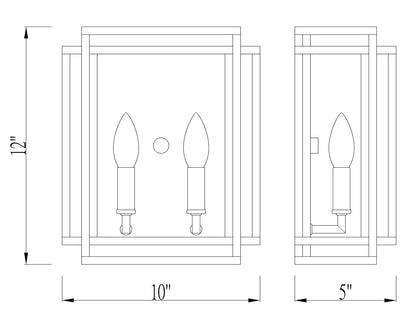 Z-Lite Titania 2 Light Wall Sconce in Matte Black 454-2S-MB