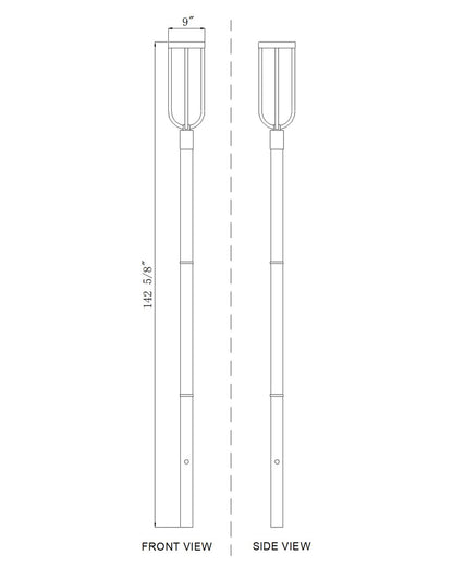 Z-Lite Leland 1 Light Outdoor Post Mounted Fixture in Sand Black 5005PHB-5009P120-BK