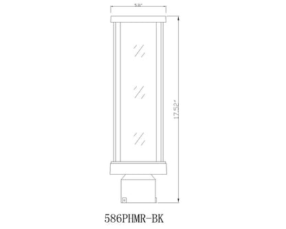 Z-Lite Glenwood 1 Light Outdoor Post Mount Fixture in Black 586PHMR-BK