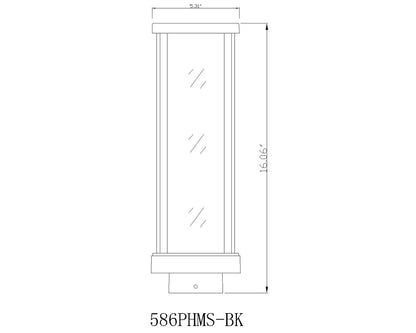 Z-Lite Glenwood 1 Light Outdoor Post Mount Fixture in Black 586PHMS-BK