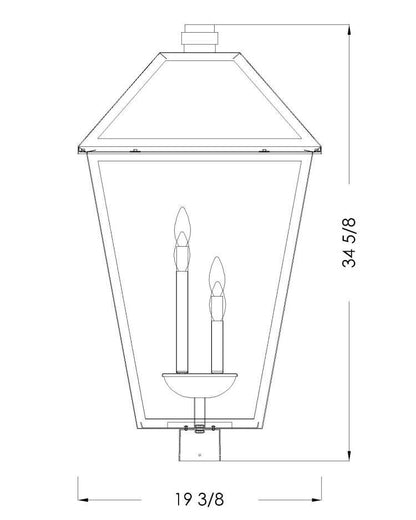 Z-Lite Talbot 4 Light Outdoor Post Mount Fixture in Oil Rubbed Bronze 579PHXLXR-ORB