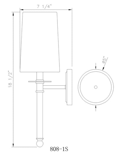 Z-Lite Mila 1 Light Wall Sconce in Polished Nickel 808-1S-PN