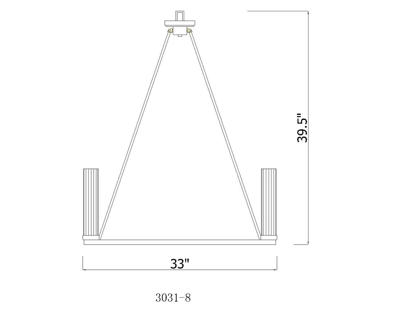 Z-Lite Beau 8 Light Chandelier in Polished Nickel 3031-8PN